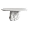Τραπέζι σαλονιού Zinol pakoworld mdf-polyresin λευκό Φ77x36εκ