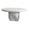 Τραπέζι σαλονιού Zinol pakoworld mdf-polyresin λευκό Φ77x36εκ