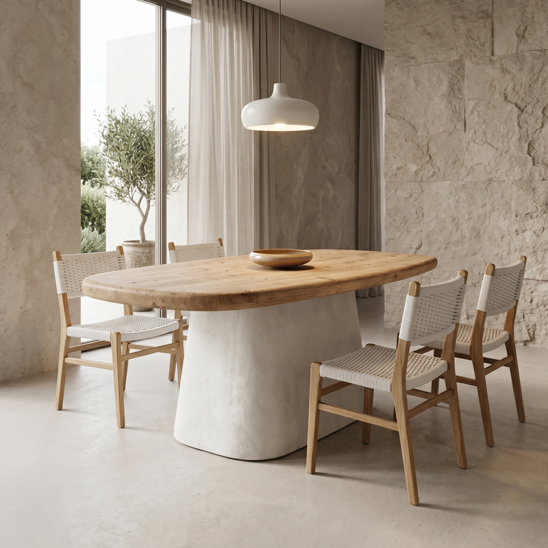 Τραπέζι Fessen pakoworld ξύλο ελάτου-mdf oak-λευκό 180x90x78εκ