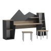 Παιδικό γραφείο με σκαμπο Dualto pakoworld sonoma-ανθρακί 180x30x93.6εκ