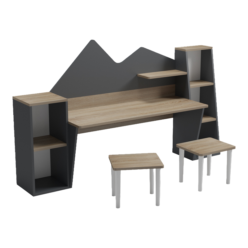 Παιδικό γραφείο με σκαμπο Dualto pakoworld sonoma-ανθρακί 180x30x93.6εκ