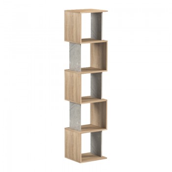 Βιβλιοθήκη Cubik pakoworld sonoma- γκρι μπεζ οψη μαρμάρου 35x30x161εκ