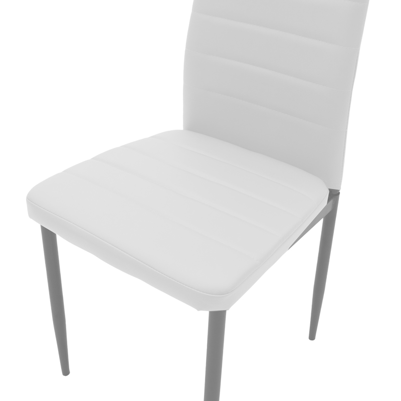 Καρέκλα Parker pakoworld μέταλλο-PU λευκό-ανθρακί πόδι 42x48x98εκ