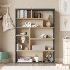 Βιβλιοθήκη Decora pakoworld σε φυσική-ανθρακί απόχρωση 90x22x123.6εκ
