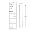 Βιβλιοθήκη Oteca 10θέσεων pakoworld σε λευκή απόχρωση 51.1x25.4x180εκ