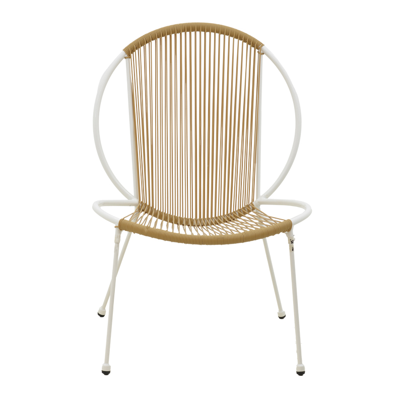 Καρέκλα Dapper pakoworld λευκό μέταλλο-pe φυσικό 64.5x71x92.5εκ