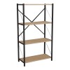 Βιβλιοθήκη Jackrey pakoworld oak μελαμίνης-μαύρο μέταλλο 63x30x114εκ