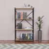 Βιβλιοθήκη Jackrey pakoworld oak μελαμίνης-μαύρο μέταλλο 63x30x114εκ