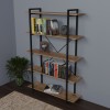 Βιβλιοθήκη Reson pakoworld oak μελαμίνης-μαύρο μέταλλο 120x34x180εκ