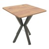 Τραπέζι Prestone pakoworld oak μελαμίνης-μαύρο μέταλλο 70x70x75εκ