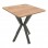 Τραπέζι Prestone pakoworld oak μελαμίνης-μαύρο μέταλλο 70x70x75εκ