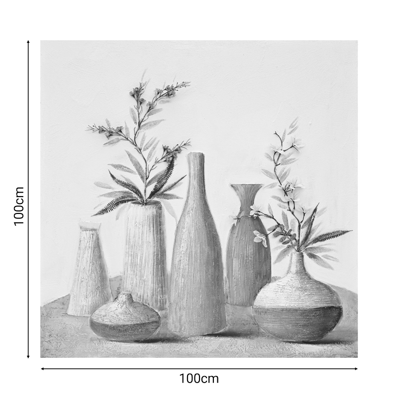 Πίνακας σε καμβά Vase 3D Inart 100x3x100εκ