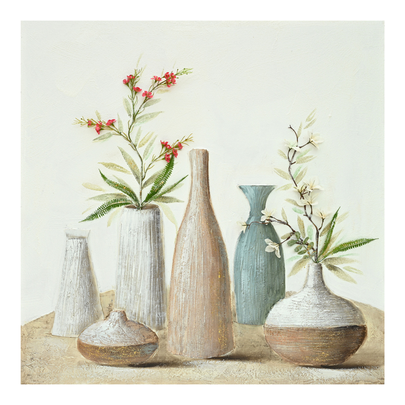Πίνακας σε καμβά Vase 3D Inart 100x3x100εκ