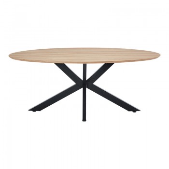 Τραπέζι Makrey pakoworld sonoma mdf- μαύρα μεταλλικά πόδια 180x90x75εκ