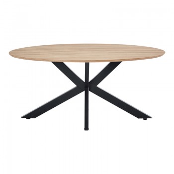 Τραπέζι Makrey pakoworld sonoma mdf- μαύρα μεταλλικά πόδια 160x90x75εκ