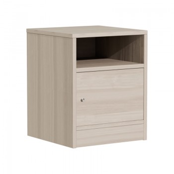 Κομοδίνο Foly pakoworld με ένα ντουλάπι γκρι oak 40x40x50εκ
