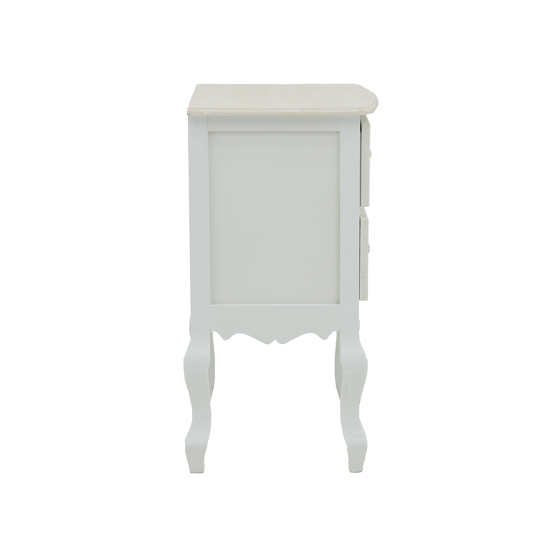 Κομοδίνο Pazlen Inart mdf σε λευκή αντικέ απόχρωση 40x45x65εκ