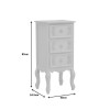 Κομοδίνο Pazlen Inart mdf σε λευκή αντικέ απόχρωση 40x34.5x82εκ