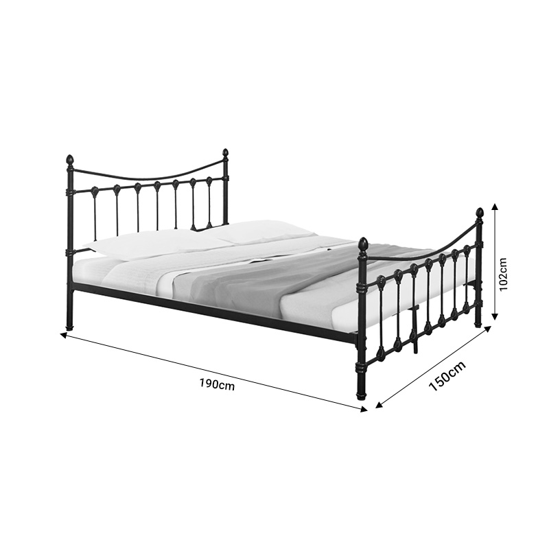 Κρεβάτι Beowulf pakoworld μαύρο μεταλλικό 150x200εκ
