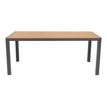 Τραπέζι Nares pakoworld αλουμίνιο ανθρακί-plywood φυσικό 180x90x72.5εκ
