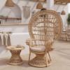 Πολυθρόνα Dorothy Inart με μπεζ μαξιλάρι-φυσικό rattan 115x53x147εκ
