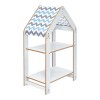 Ραφιέρα τ. Montessori Zoilen pakoworld λευκό-μπλε mdf 50x30x80εκ