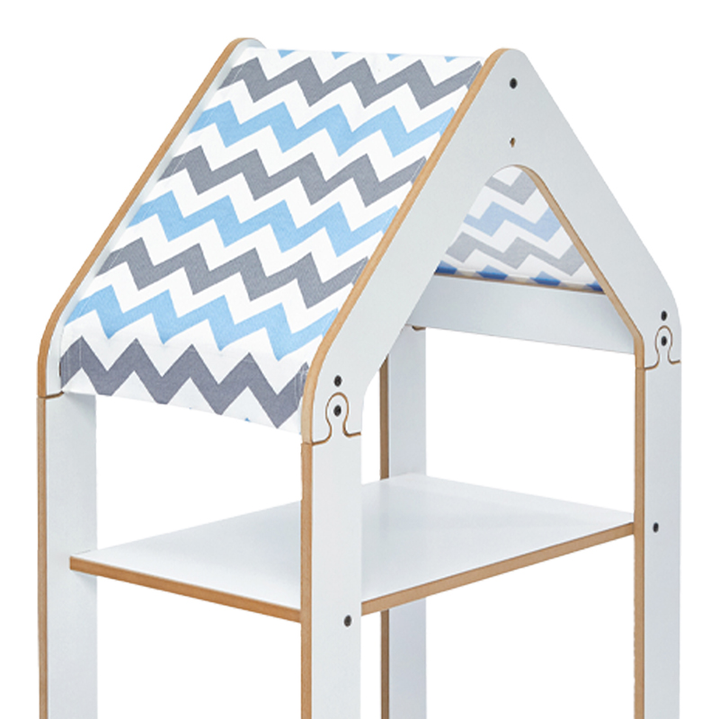 Ραφιέρα τ. Montessori Zoilen pakoworld λευκό-μπλε mdf 50x30x80εκ