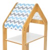 Ραφιέρα τ. Montessori Zoilen pakoworld φυσικό-λευκό-μπλε mdf 50x30x80εκ