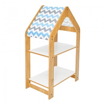 Ραφιέρα τ. Montessori Zoilen pakoworld φυσικό-λευκό-μπλε mdf 50x30x80εκ