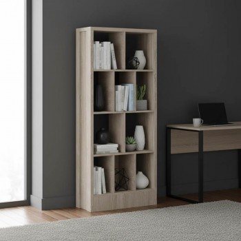 Βιβλιοθήκη Dividre pakoworld sonoma oak μελαμίνης 80x30x181εκ