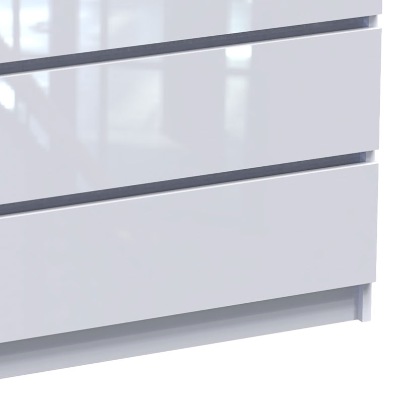 Συρταριέρα Dicama pakoworld mdf σε λευκη glossy απόχρωση 90x47x101εκ