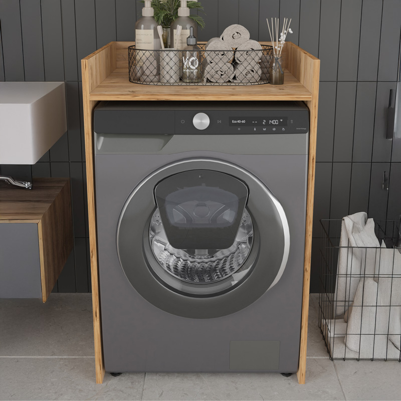 Έπιπλο πλυντηρίου Cuci pakoworld σε oak απόχρωση 60x62x99εκ