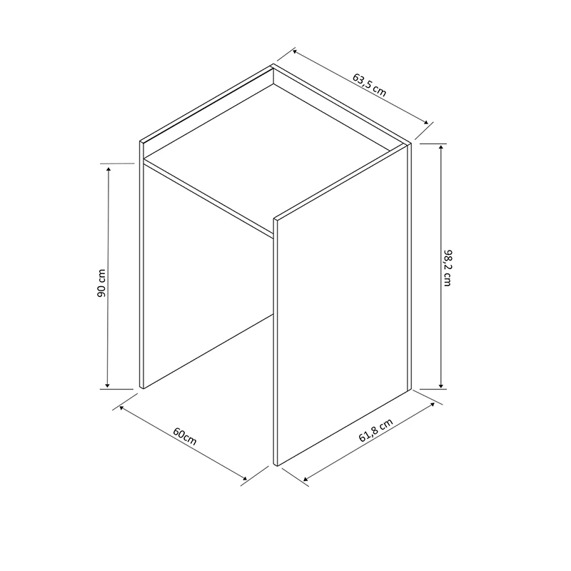 Έπιπλο πλυντηρίου Cuci pakoworld σε oak απόχρωση 60x62x99εκ