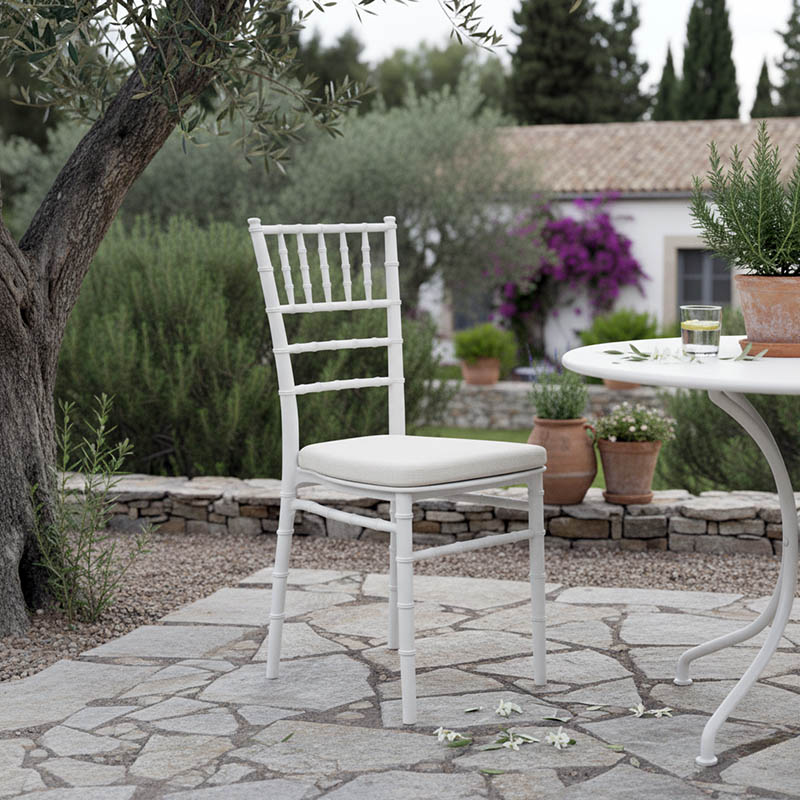 Καρέκλα Tiffany pakoworld pp σε λευκή απόχρωση 40x40x88εκ