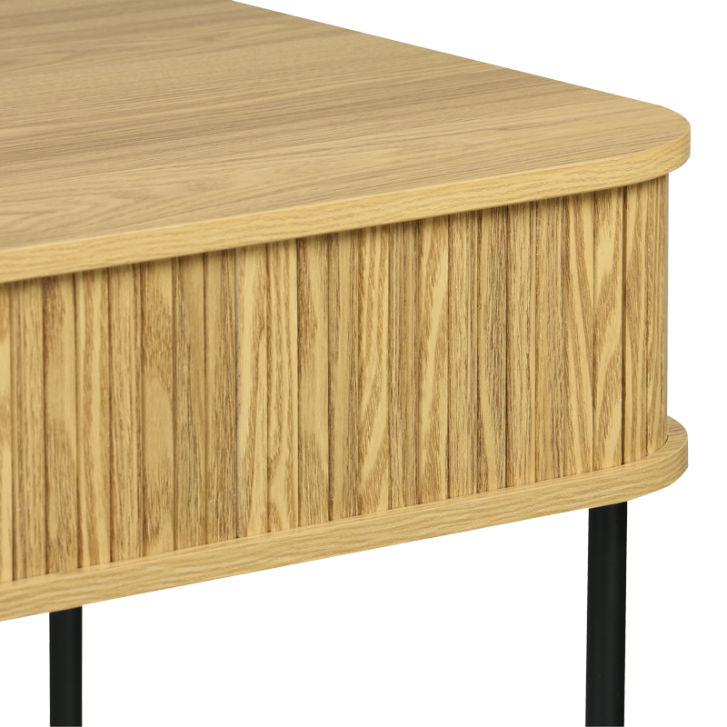 Γραφείο εργασίας Scandi pakoworld MDF/Metal σε φυσική απόχρωση με μεταλλικά μαύρα πόδια 120x60x76,5εκ