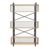 Βιβλιοθήκη Fifer pakoworld σε oak-μαύρη απόχρωση 120x28x185εκ