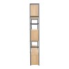 Βιβλιοθήκη Fifer pakoworld σε oak-μαύρη απόχρωση 120x28x185εκ