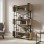 Βιβλιοθήκη Fifer pakoworld σε oak-μαύρη απόχρωση 120x28x185εκ