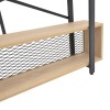 Βιβλιοθήκη Fifer pakoworld σε oak-μαύρη απόχρωση 120x28x185εκ