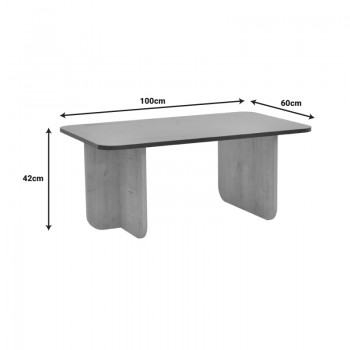 Τραπέζι Beca pakoworld σε oak-μαύρο απόχρωση 100x60x42εκ