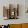 Ραφιέρα τοίχου Bemba pakoworld σε καρυδί απόχρωση 70x19,6x68,8εκ