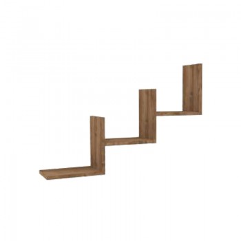 Ραφιέρα τοίχου Mauer pakoworld σε καρυδι απόχρωση 90x19,6x60εκ