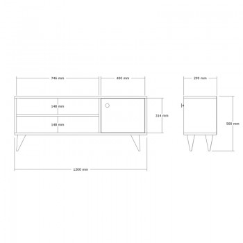 Έπιπλο τηλεόρασης Wison pakoworld σε sonoma απόχρωση 120x29x50εκ