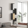Ραφιέρα τοίχου Kongo pakoworld σε oak- ανθρακί απόχρωση 44x20x159εκ