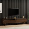 Έπιπλο τηλεόρασης Jate pakoworld σε καρυδί απόχρωση 160x25x40εκ