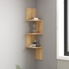 Ραφιέρα γωνιακή τοίχου Insta pakoworld σε oak απόχρωση 25x25x105,5εκ