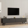Έπιπλο τηλεόρασης Jate pakoworld σε ανθρακί απόχρωση 160x25x40εκ