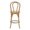 Σκαμπό μπαρ Thonet pakoworld φυσικό ξύλο οξιάς-έδρα φυσικό rattan 41x50x105εκ