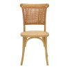 Καρέκλα Karley pakoworld φυσικό ξύλο οξιάς-έδρα φυσικό rattan 48x52x89εκ