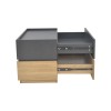 Κομοδίνο Sonlen pakoworld mdf σε sonoma-ανθρακί απόχρωση 60x40x44.5εκ